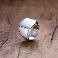 Kunden spezifischer Großhandel Edelstahl ring Herren rohling, Herren quadratischer glatter Edelstahl schmuck ring