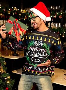 Kỳ nghỉ Đảng quá khổ in dệt xấu xí giáng sinh crewneck t Áo sơ mi cho nam giới áo thun loạt - Product Image 5