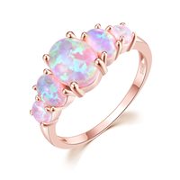 925 Sterling Silver Five Stone Blue Opal Rings Accessoire de bijoux d'anniversaire de mariage