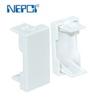 NEPCI XJY-NE-209 22.5x45mm Plaque de panneau vierge en ABS/PC Blanc/Noir pour RJ45, Module de couverture de prise USB factice, Réseau