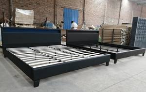 Design europeo semplice luce LED Headborad <span class=keywords><strong>letto</strong></span> 140x200 set <span class=keywords><strong>letto</strong></span> <span class=keywords><strong>160x200</strong></span> letti in vendita - Product Image 2