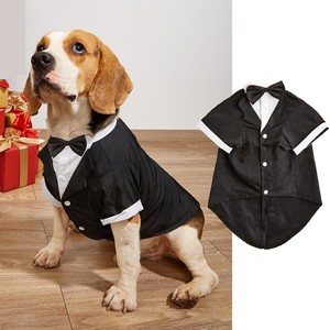 Elegante Chaleco de Satén para Perro con Corbata de Moño para Bodas, para Mascotas, Todas las Estaciones, Color Sólido, Estilo Clásico, Ropa Transpirable para Perros - Product Image 3