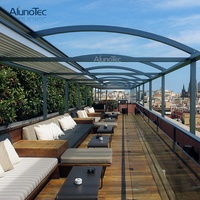 Toit de terrasse rétractable en tissu PVC coulissant en toile occultante électrique
