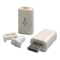 Conector Micro USB Tipo B Macho con Carcasa de Plástico, Juego de Cuatro Piezas para Transferencia de Datos, Corriente de 1.2A, Voltaje de 30V