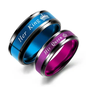 Hot Personality Engagement Couple Ring Stainless Steel Ring Base