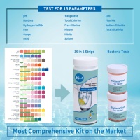 Bandelettes de test d'eau Merydi W-17 à 17 paramètres pour piscines, aquariums, eau potable - pH 0-14, test de nitrites/nitrates et de bactéries
