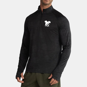 Chaqueta Deportiva Ligera con Logotipo Personalizado Serigrafiado al por Mayor, Chaqueta Deportiva Transpirable de Secado Rápido para Hombre, Sudadera con Cierre de Cremallera de un Cuarto - Product Image 4