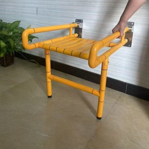เก้าอี้อาบน้ำลินไต 65x55x50 ซม. สีเหลือง ติดผนัง พร้อมที่วางแขน กันลื่น สำหรับผู้สูงอายุ - Product Image 2