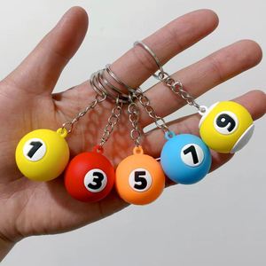 Mini Llavero de Billar con Brújula, Bola 8 Negra, PVC Suave, Colgante de Lujo para Mochila - Product Image 2