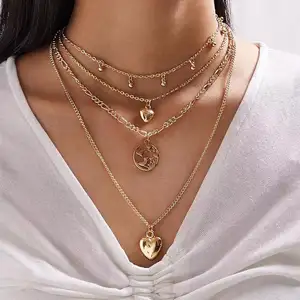 Fashion Gold Wereldkaart Ketting Sieraden Voor Vrouwen Groothandel ND2104295