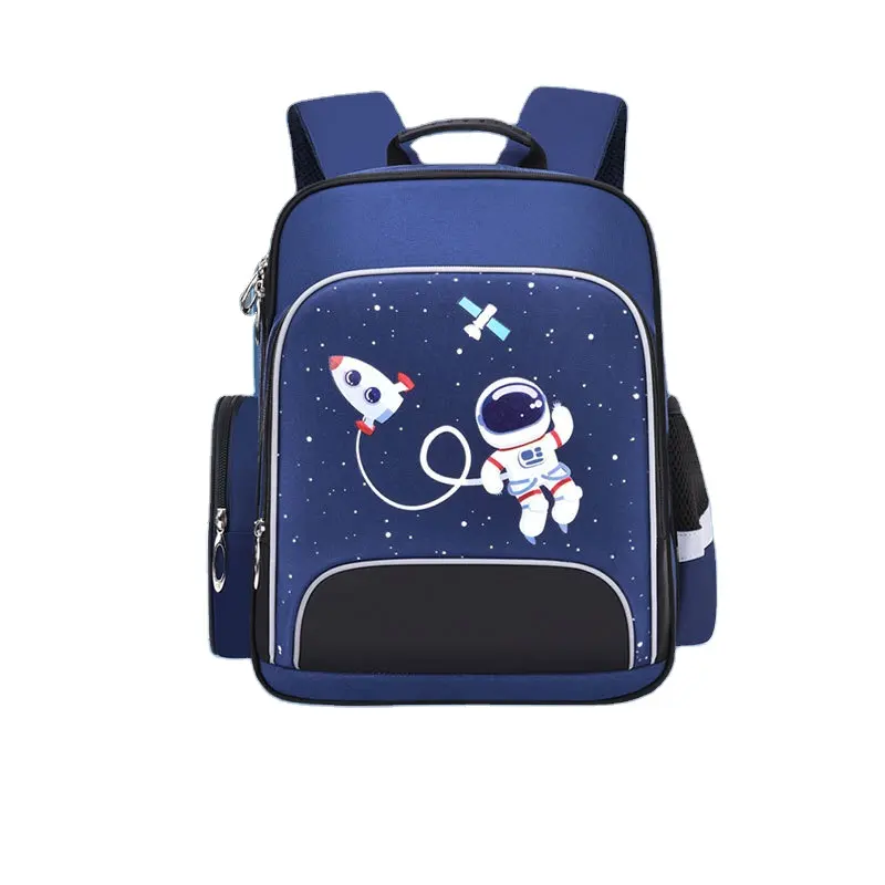 PD astronot tas sekolah anak, tas sekolah anak pengurang beban kartun kelas 1-6 gaya baru, tas sekolah anak-anak bermotif logo grosir