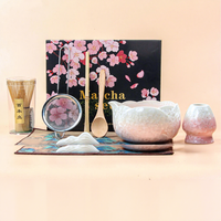 Ensemble de thé matcha en céramique ESTICK Crystal Glaze, huit pièces, bol japonais, collection de vaisselle à thé, cadeau pour le rituel du thé