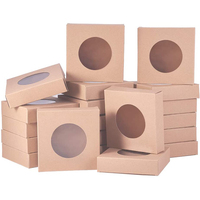 Eco-friendly di Carta Regalo di Cartone di Imballaggio Mini Scatole Su Misura Scatola Marrone con Finestra di Plastica