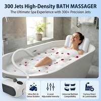 Matelas de bain à bulles portable haute densité 300 jets, masseur de bain à bulles, 6 niveaux d'intensité, hydrothérapie, pliable, étanche, universel pour baignoire
