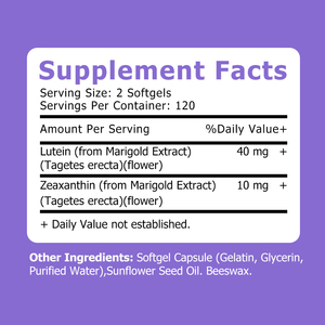 Gélules de Lutéine et de Zéaxanthine de Haute Qualité Sans Sucre – Favorisent la Santé Oculaire, Nourrissent et Protègent Vos Yeux – Gélules à Base de Plantes - Product Image 4