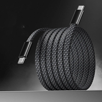 Cable plano trenzado USB-C a USB-C con carga rápida PD de 60W, cable tipo C de alta velocidad para teléfonos inteligentes Android