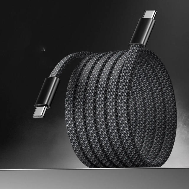 Flat Braided USB-C to USB-C PD Fast Charging Wire 60W High Speed Type-C Cable For Android Smartphones