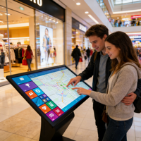 Kiosque de point d'accueil interactif 65 pouces à écran tactile capacitif pour métro, avec affichage d'orientation et garantie de 3 ans (compatible Windows/Android OS)