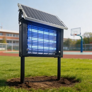 เครื่องดักยุงพลังงานแสงอาทิตย์กลางแจ้ง ควบคุมด้วยแสงอัจฉริยะ แบตเตอรี่ 4000mAh พร้อมตาข่ายป้องกันความปลอดภัย โรงงานผลิตแบบ OEM ODM - Product Image 1