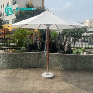 Mobilier d'extérieur en gros <span class=keywords><strong>3</strong></span> mètres de parasol de patio rond parasol de jardin en <span class=keywords><strong>bois</strong></span> de teck avec tissu imperméable et base durable - Product Image 2