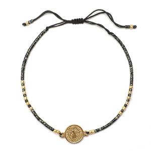 प्राचीन सिक्का संत बेनेडिक्ट रोरी ब्रेसलेट ग्लास की स्ट्रैंड रस्सी के साथ पुरुषों की महिलाओं के लिए कैथोलिक धर्म गहने - Product Image 6