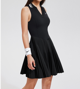 Robe d'été respirante personnalisée pour femmes, Fitness, Spinning, Golf, Cyclisme, Tennis de Table, Jupe à Col Polo avec Poches, Vêtements de Tennis - Product Image 4