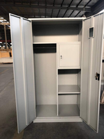 Armoire en acier à 2 portes KD Structure, moderne et durable, pour chambre à coucher, bureau à domicile, école, hôpital, avec serrure.