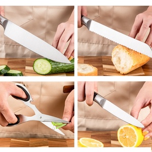 Ensemble de couteaux de cuisine professionnels 7 pièces en acier inoxydable avec bloc en bois et ciseaux – Vente en gros - Product Image 5
