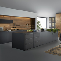 Armoires modernes Prima, ensembles complets en bois massif sur mesure pour l'intérieur, fabrication RTA, résistantes aux intempéries, pour villa, cuisine modulaire complète