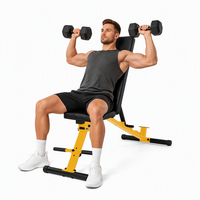 Banc de musculation commercial portable en acier, durable et écologique, multifonctionnel, pour exercices de curl des jambes, style plat, réglable et pliable