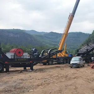 300-400TPH Fluss stein Steinbruch aggregat Mobile Crushing Equipment Wheel Mobile Crushing Station
