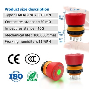 BENLEE New High-Quality Emergency Stop <strong>Button</strong> <strong>Switch</strong> Elevator Safety E-Stop IP65 Waterproof Red Plastic <strong>Push</strong> <strong>Button</strong> <strong>Switches</strong> - Product Image 5