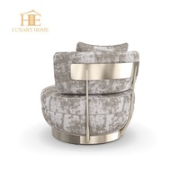 Fauteuil pivotant moderne en tissu bouclé, fauteuil d'appoint de luxe pour hall d'hôtel, salon, zone de réception