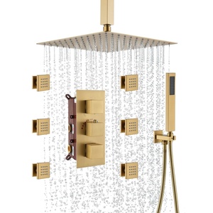 Xinxi Cabezal de Ducha Cuadrado de Zinc de 12 Pulgadas, Montado en la Parte Superior, Oculto, con Tres Funciones, Estilo Americano, para Uso en Hoteles, BXW-026, Diseño Oculto - Product Image 4