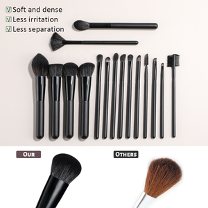 Bộ Cọ Trang Điểm Tùy Chỉnh Màu Đen Bán Sỉ 16 Chiếc Cọ Trang Điểm Logo Riêng Tư Pinceaux Maquillage Professionnel Số Lượng Lớn - Product Image 2