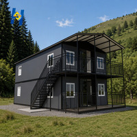 Maison préfabriquée moderne, compacte, pliable et extensible, type conteneur, 3 chambres avec salle de bain