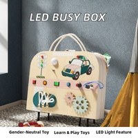 Boîte lumineuse LED Montessori jouets éducatifs sensoriels précoces pour les tout-petits sac en bois pour les activités des enfants