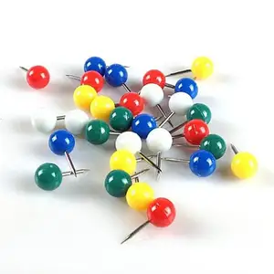 High Quality Multi-Color Push Pins Map Pins Plastic Round Head with Steel Point for Bulletin Board Fabric Marking