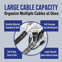 Envío Inmediato: Organizador de Cables en Espiral XJH de 10mm de Diámetro, Banda Envolvente de PE para Organizar Cables con Facilidad