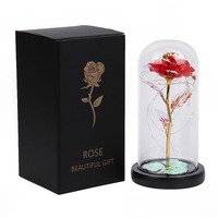Emballage personnalisé Rose Éternelle Artificielle LED Abat-jour en Verre Décoration de Noël Cadeau de Saint-Valentin des Mères