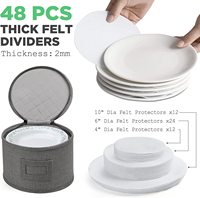Ensemble de 4 boîtes de rangement empilables pour vaisselle, organiseur de vaisselle, bacs avec 48 séparateurs