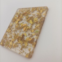 Feuille acrylique transparente de 3mm d'épaisseur avec de grands flocons de feuilles d'or