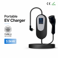 Cargador de Coche Eléctrico Portátil de 3.5kW 16A, Estación de Carga IP66 con Cable de 5m, Certificado CE, Estándar Europeo Tipo 2, Cargador de Viaje para Byd