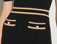 Fabricant de vêtements sur mesure, produits tendance, nouveautés, robe pull en tricot noir uni pour femmes, été