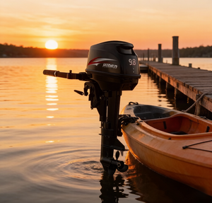 Moteur hors-bord Hidea 2 temps 9,8 CV léger (26 kg) à faible consommation de carburant pour bateaux gonflables - Product Image 5