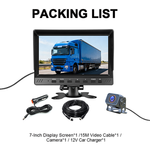 Pantalla DVR de 7 Pulgadas y 12V con Visión Nocturna Impermeable, Cable de 15M, Asistente de Estacionamiento para Camiones, Cámara de Reversa YBAHD-S08-1 - Product Image 3