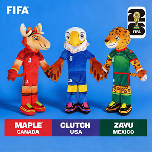 Giocattoli Ufficiali FIFA per Animali Domestici, Mascotte Peluche IP Coppa del Mondo 2026, Giocattoli Sonori da Masticare per Cani Flat Fetcher con Mascotte Clutch Maple Zayu - Product Image 3