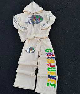 Các Nhà Sản Xuất Cho Hải Quan Quần Áo Thêu Dây Kéo Tracksuit Cổ Điển Axit Rửa Flare Mồ Hôi Và Hoodies Mồ Hôi Phù Hợp Với Người Đàn Ông - Product Image 4