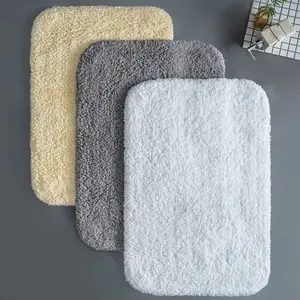 Sang Trọng Chống TRƯỢT THẤM Nước Chân Mat Mềm Fluffy Chần Sợi Vòng Tắm Xù Xì Mat