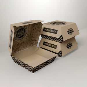 Contenitore personalizzato per Hamburger in cartone con carta rivestita per Fast Food con goffratura nuovo Design contenitore per Hamburger a consegna rapida - Product Image 5